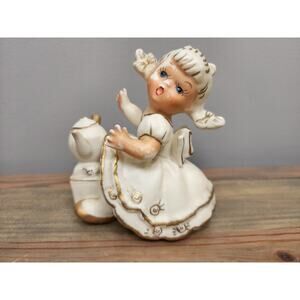 VTG Lefton Girl Figurine Tea Pot